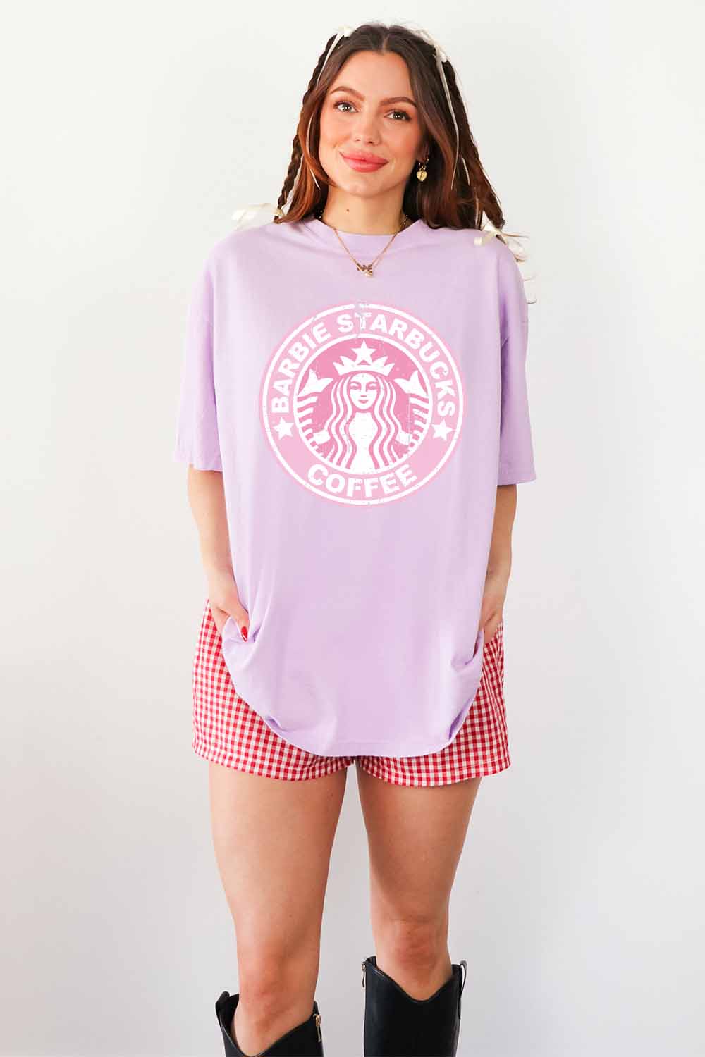 Comfort Colors Graphic Tee, Barbie Starbucks