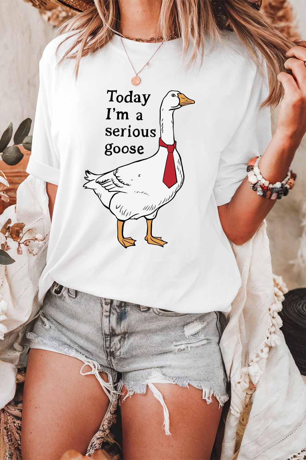 Women Graphic Tee, Serious Goose