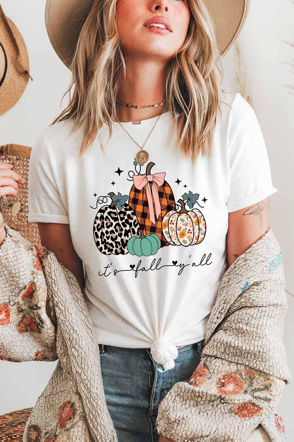 Women Graphic Tee, It's Fall Ya