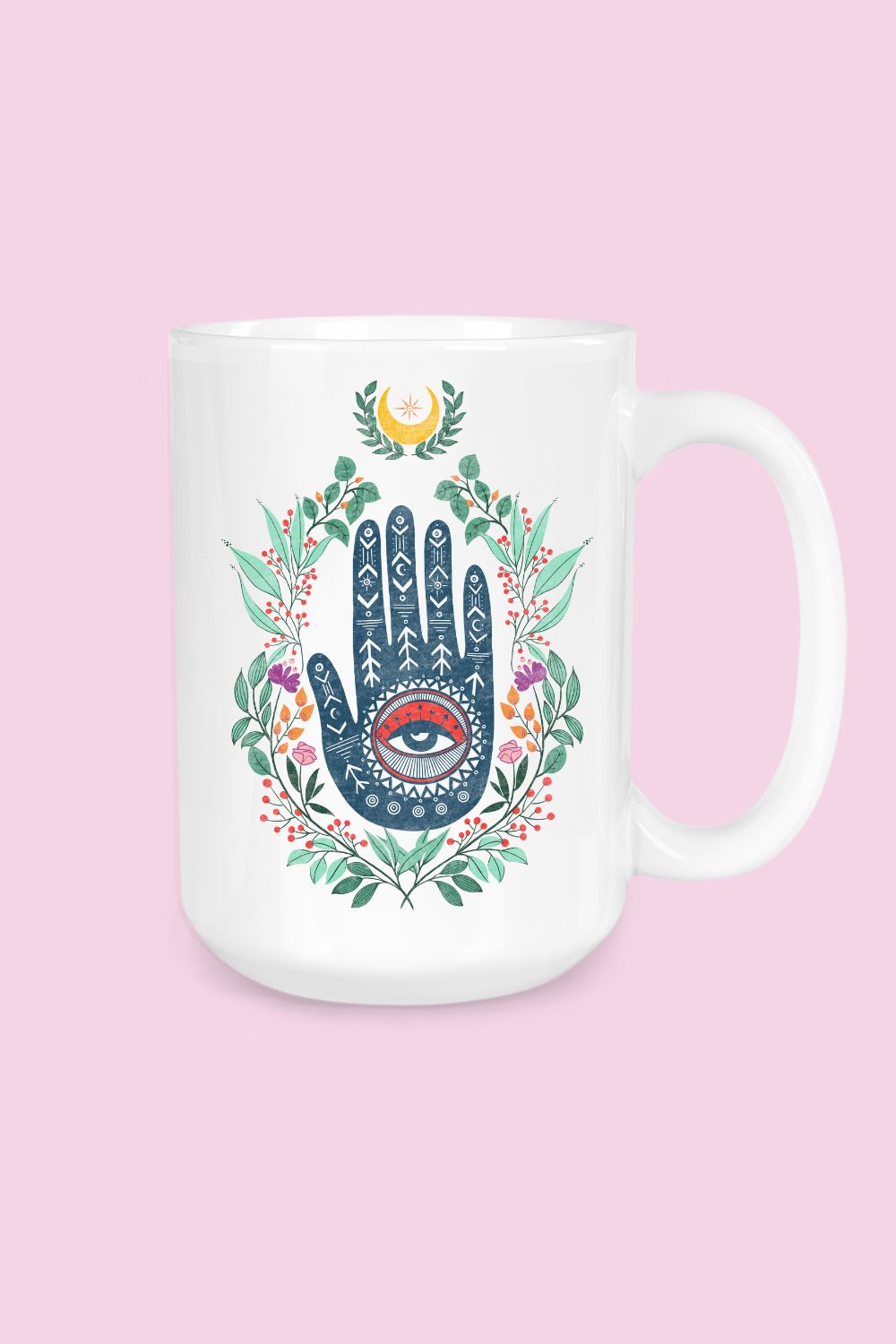 15oz. Ceramic Mug | Evil Eye Hand